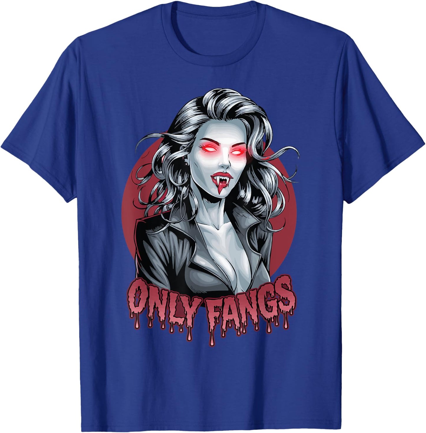 Sexy Vampire Horror Gothic Parody Only Fangs Goth Halloween T-Shirt - T-Shirt | Royal