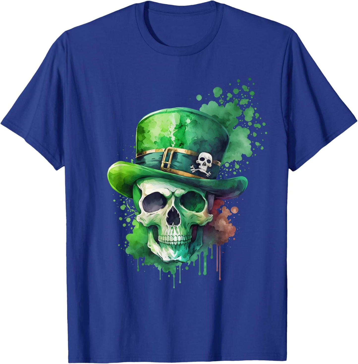 Saint Patricks Day Skull Pirate Green Men's , black T-Shirt - T-Shirt | Royal