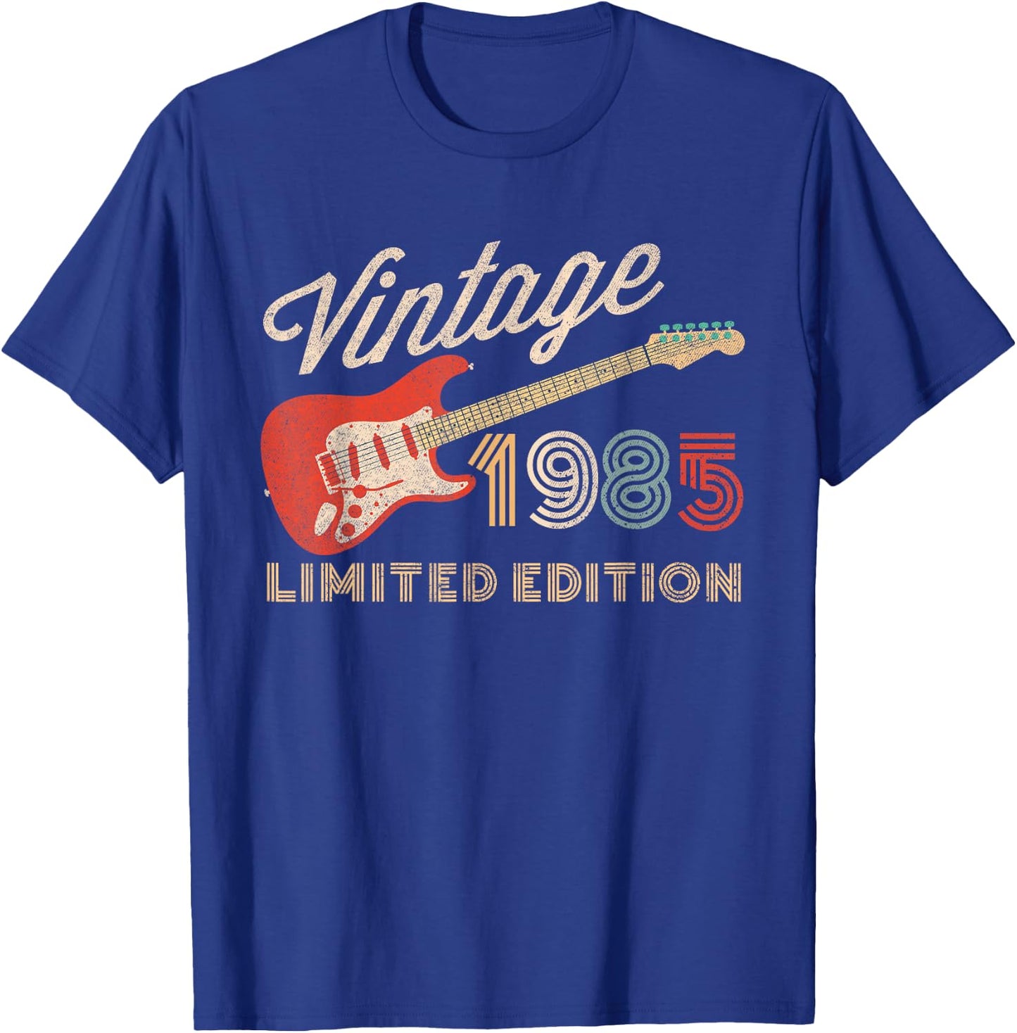 Vintage 1985 Limited Edition Guitar Year Of Birth Birthday T-Shirt - T-Shirt | Royal