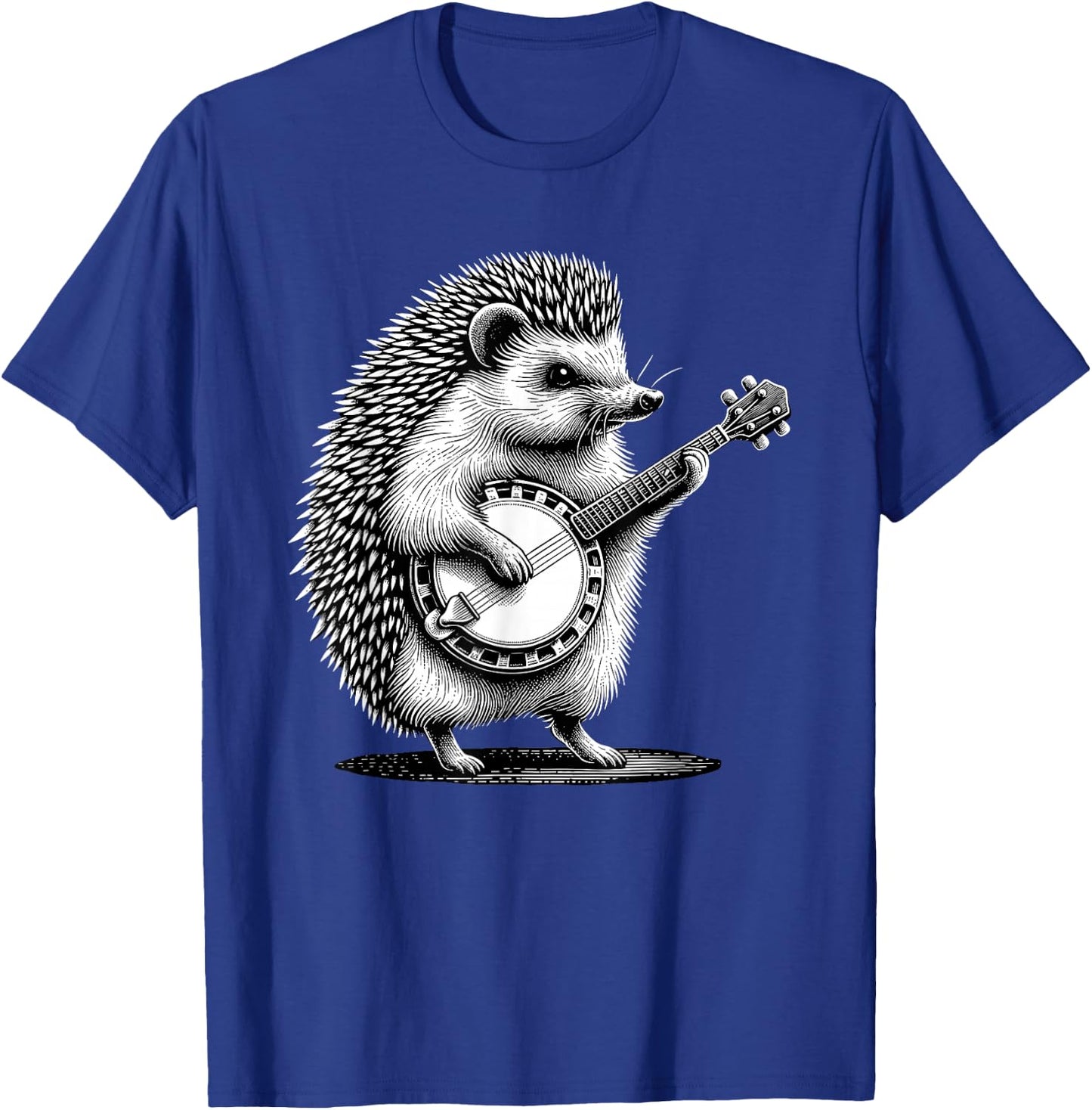 Hedgehog Playing Banjo Marching Band Musician Instrument T-Shirt - T-Shirt | Royal