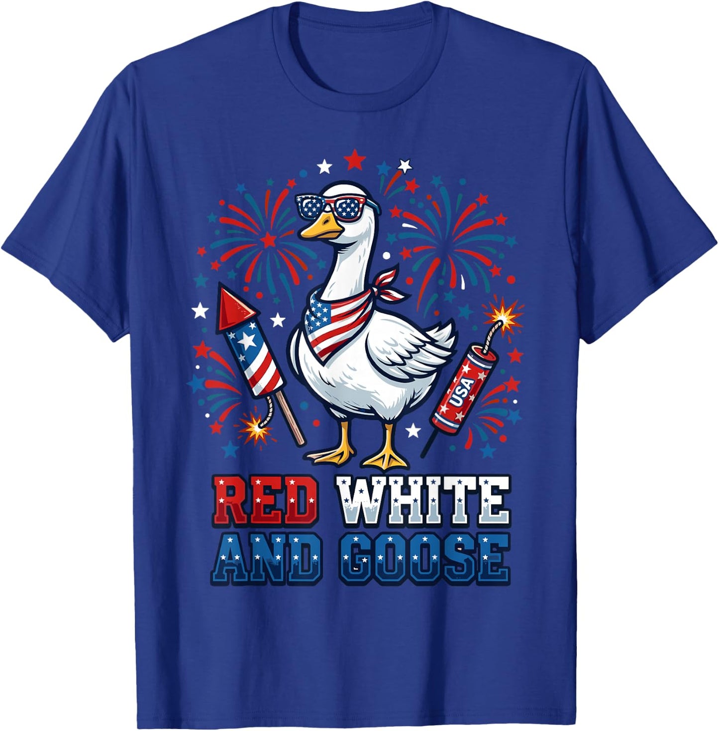 Goose 4th of July Patriotic USA T-Shirt - T-Shirt | Royal
