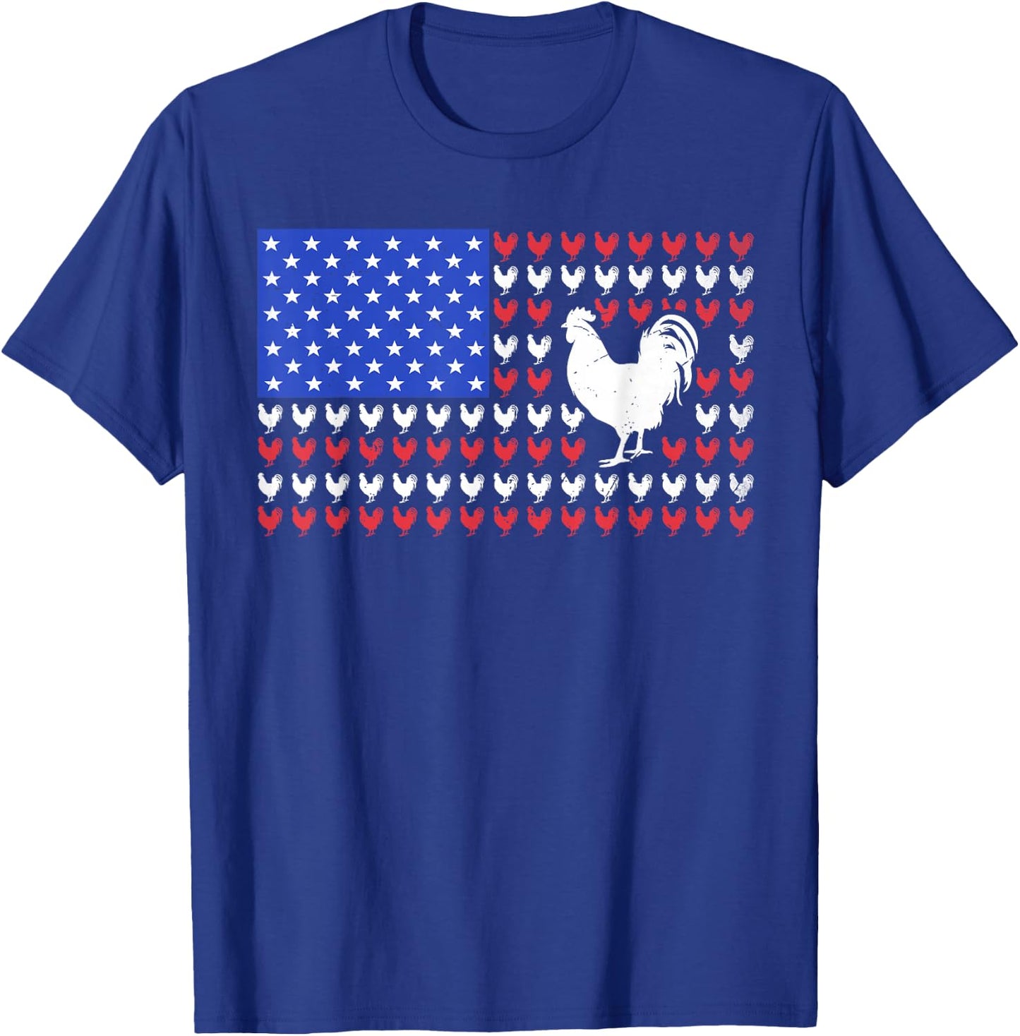 4th of July America USA Flag Chicken Patriotic Men Women Kid T-Shirt - T-Shirt | Royal