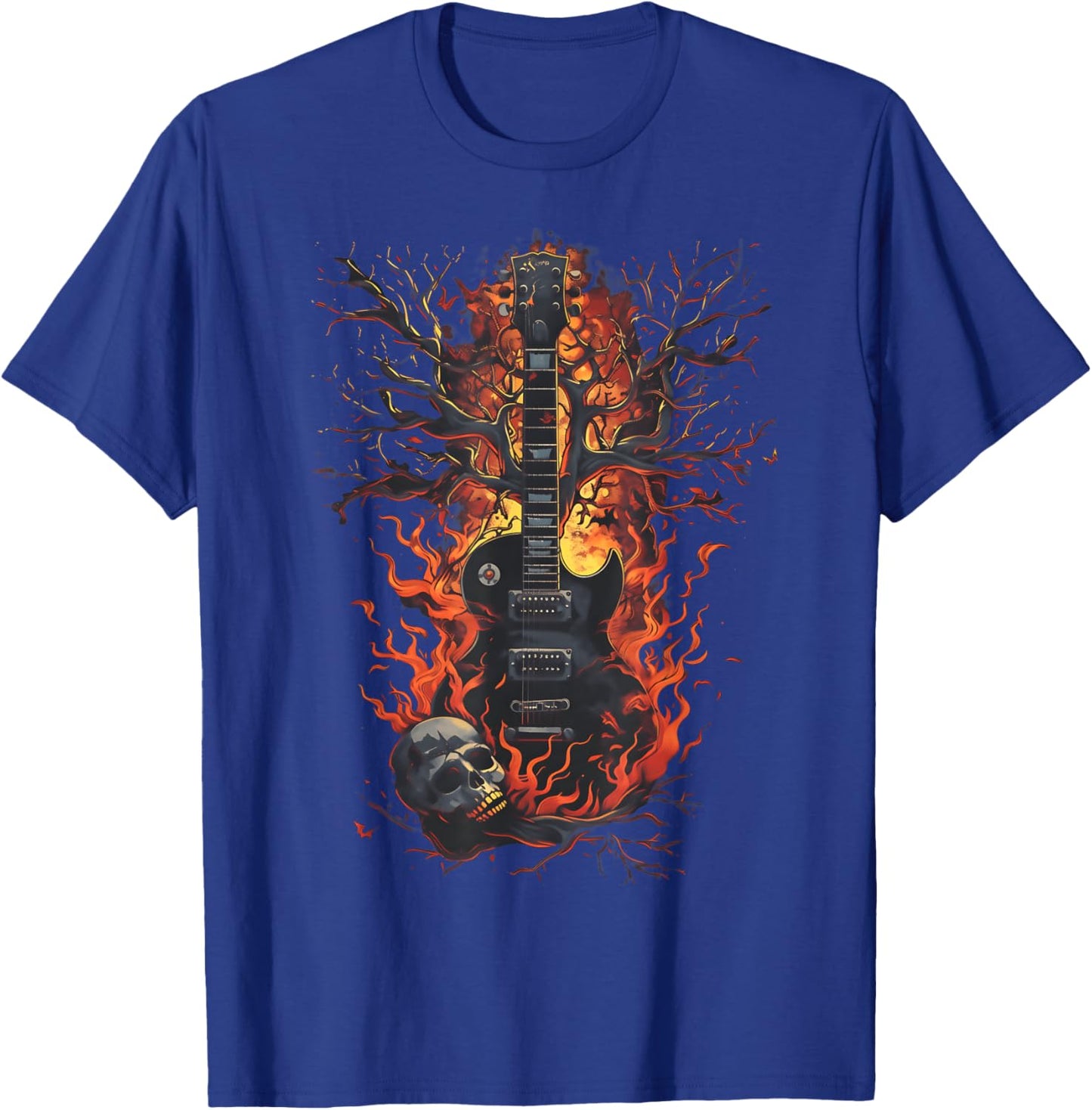 Guitare électrique groupe de musiciens en metal crâne et T-Shirt - T-Shirt | Royal