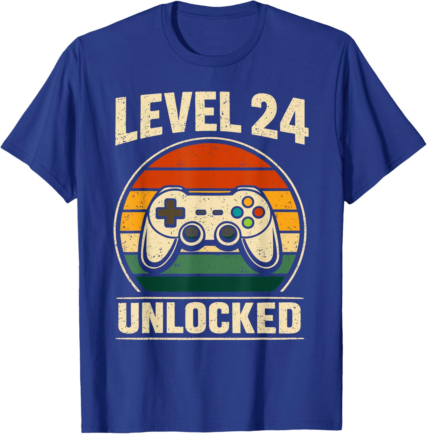 24th Birthday Level 24 Unlocked Gamer Gaming 24 Birthday T-Shirt - T-Shirt | Royal