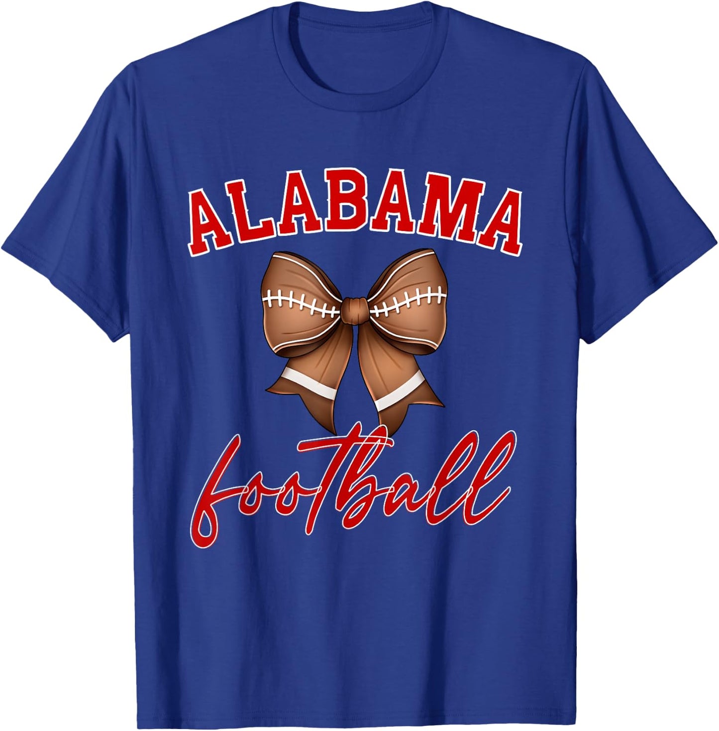 Alabama Football Pretty Coquette Style Bow T-Shirt - T-Shirt | Royal