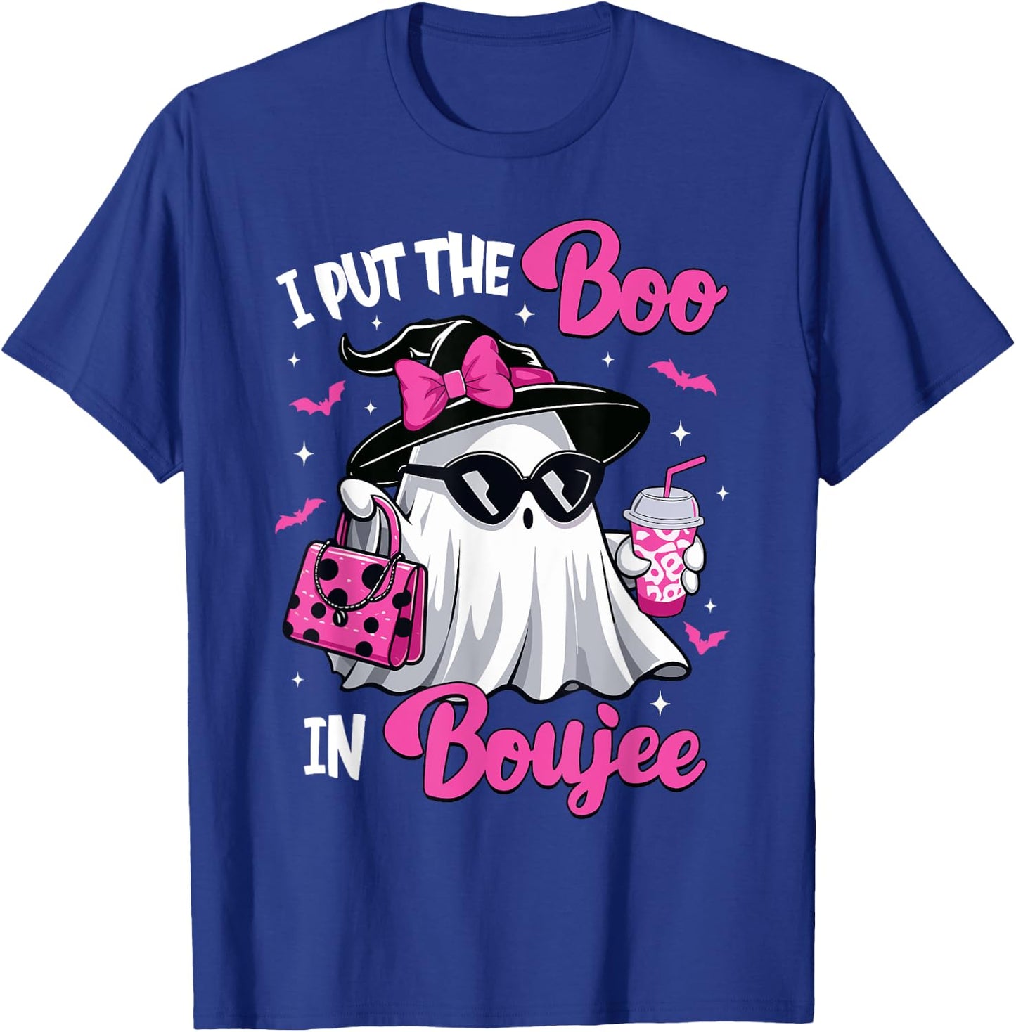 Boujee Boo Jee Spooky Ghost Pink Halloween Pumpkin Costumes T-Shirt - T-Shirt | Royal