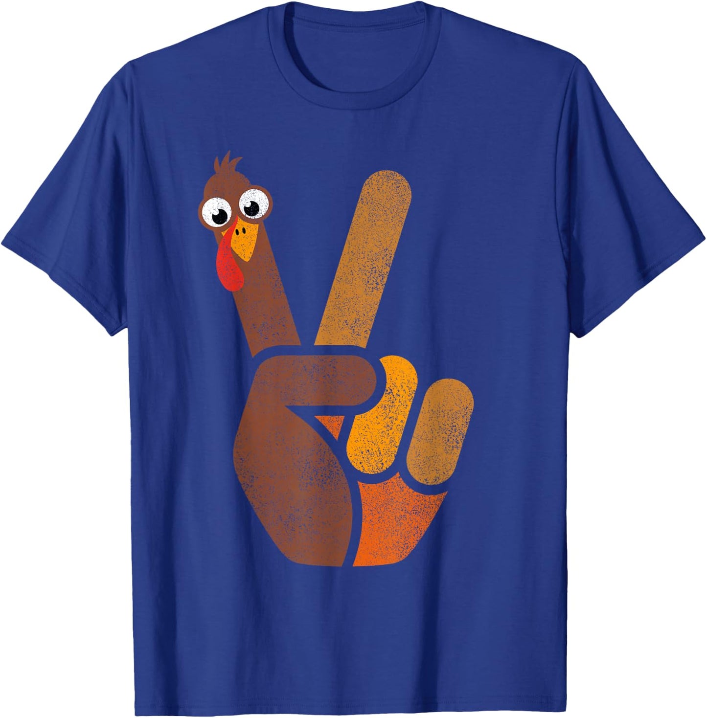 Peace Sign Turkey Shirt Kids Funny Thanksgiving T-Shirt - T-Shirt | Royal