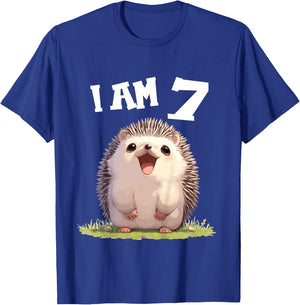 7 Years old 7 birthday Hedgehogs Boy Girl Hedgehog T-Shirt - T-Shirt | Royal