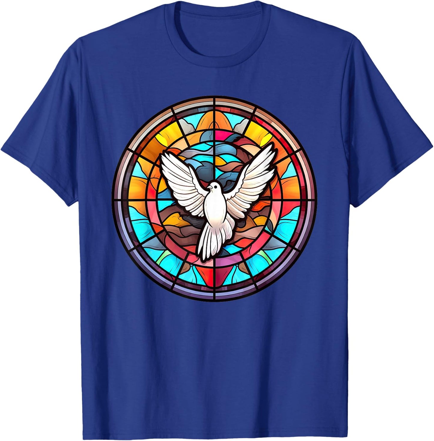 Heiliger Geist Taube Lob Jesus Heiliger Geist in Buntglas T-Shirt - T-Shirt | Royal