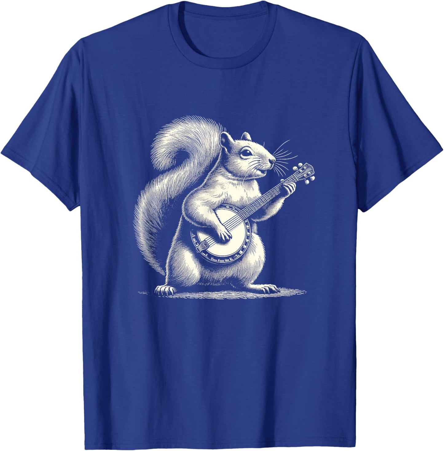 Squirrel Playing Banjo Graphic Art Design T-Shirt - T-Shirt | Royal