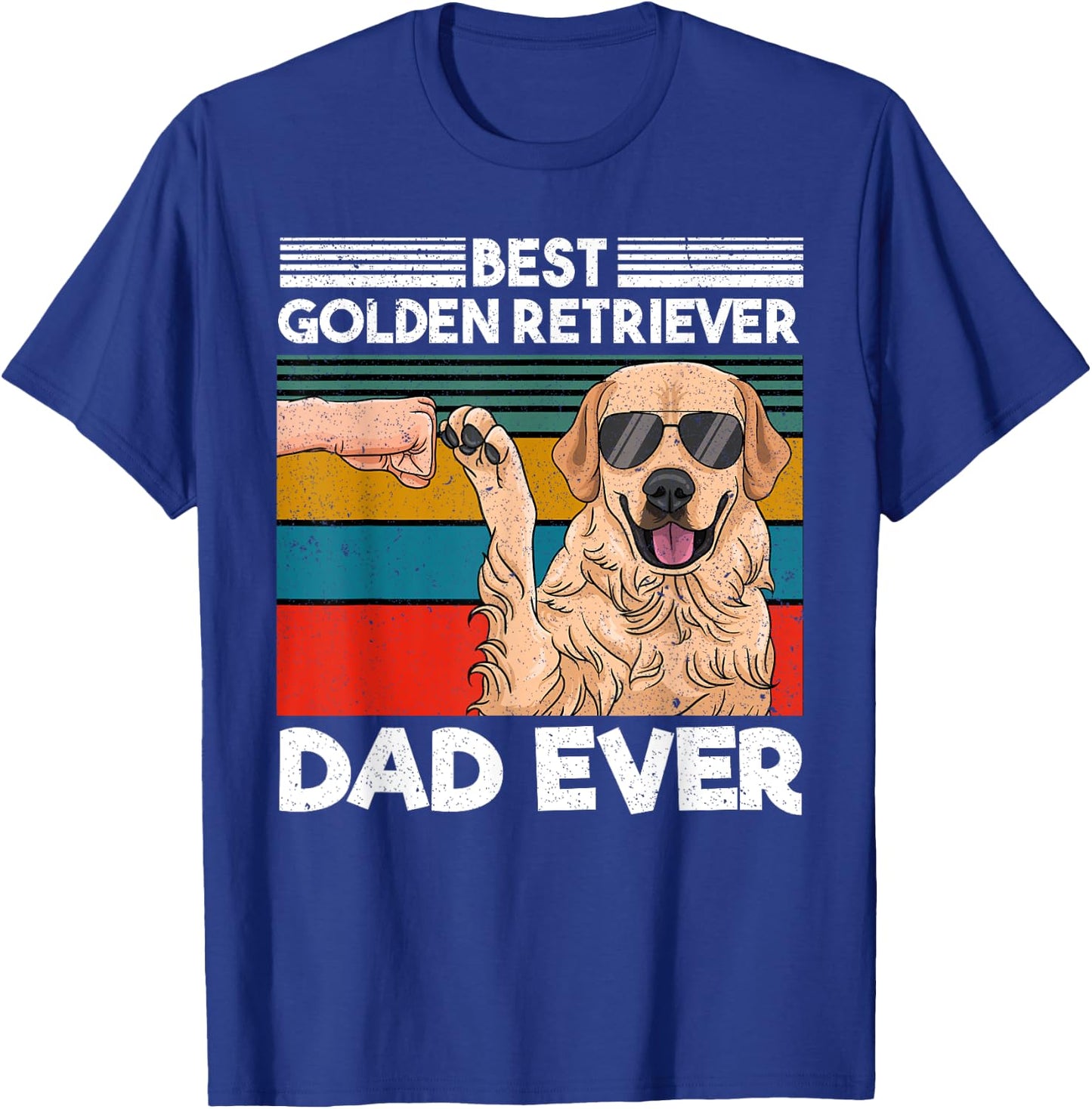 Best Golden Retriever Dad Ever Dog Dad Fist Bump T-Shirt - T-Shirt | Royal