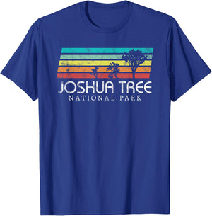 Joshua Tree California Vintage Retro Camping National Park T-Shirt - T-Shirt | Royal