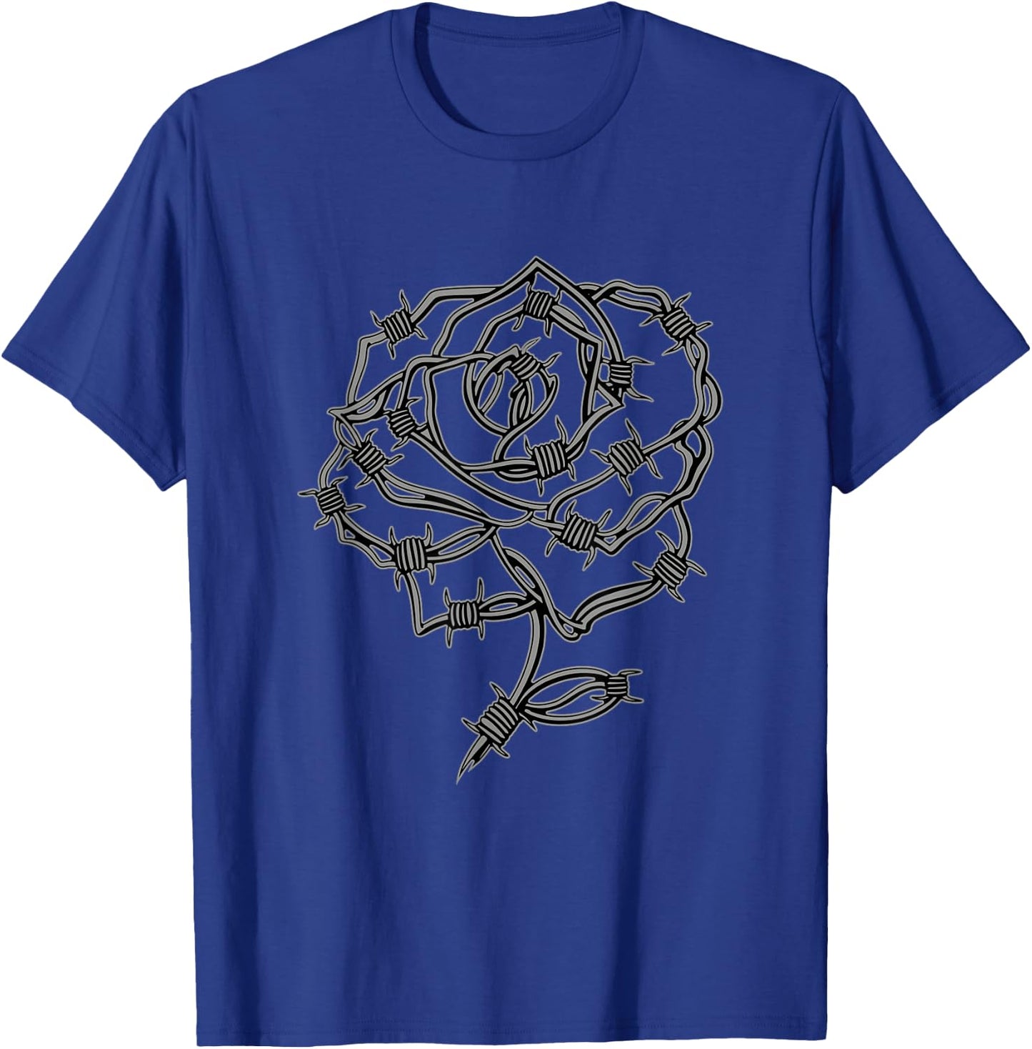 Barbed Wire Rose Grunge Aesthetic Punk Gothic Floral Goth T-Shirt - T-Shirt | Royal