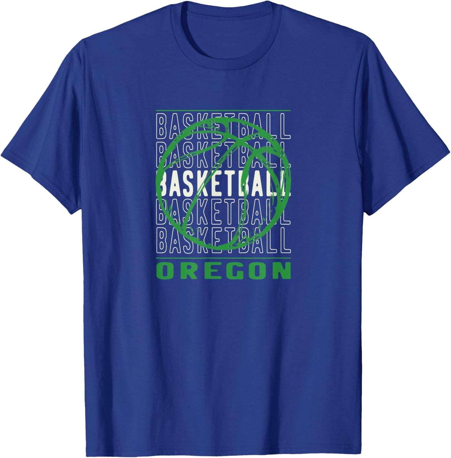 Basketball Oregon Merch Adult Basketball Black Small Modern Casual Short Sleeve T-Shirt - T-Shirt | Royal