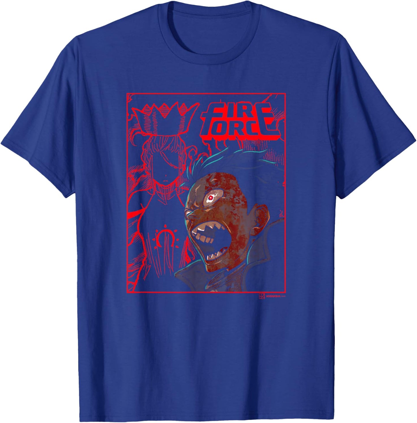 Ripple Junction x Fire Force Shock Shinra Haumea Silhouette , Black, S T-Shirt - T-Shirt | Royal