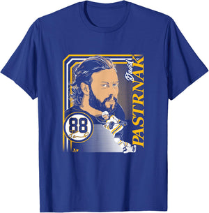 David Pastrnak: Collage Frame - Boston Hockey T-Shirt - T-Shirt | Royal
