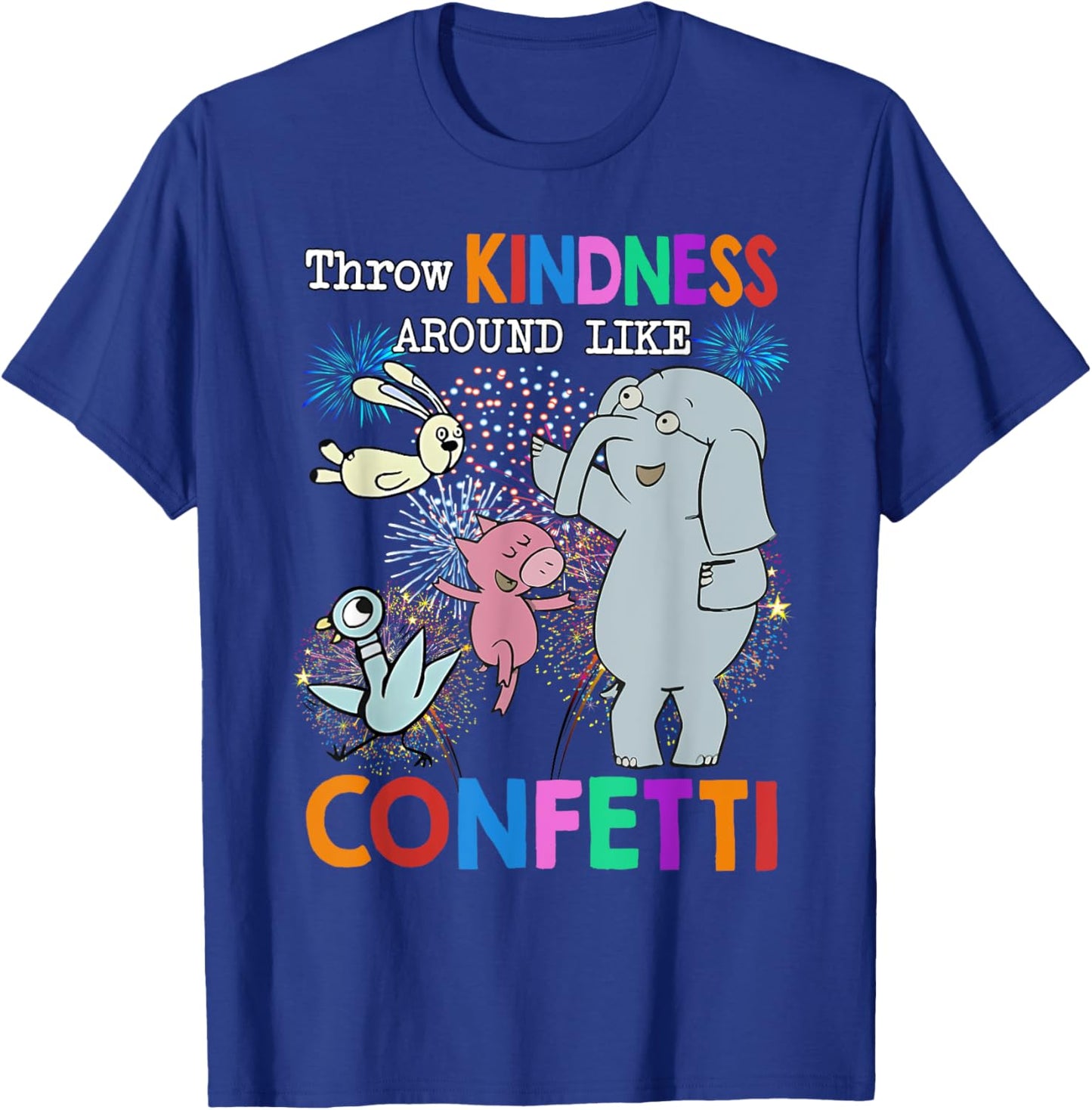 Throw Kindness Around Like Confetti Cute Teacher Elephant T-Shirt - T-Shirt | Royal