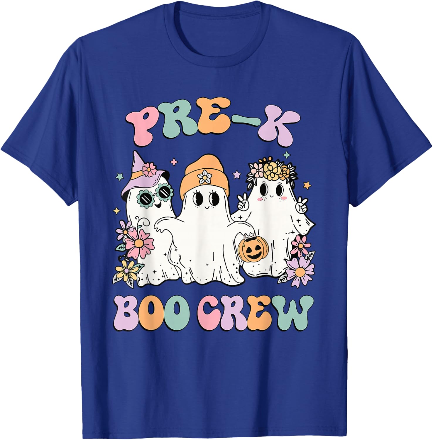 Teacher Boo Crew Pre K Cute Ghost Halloween Costume T-Shirt - T-Shirt | Royal