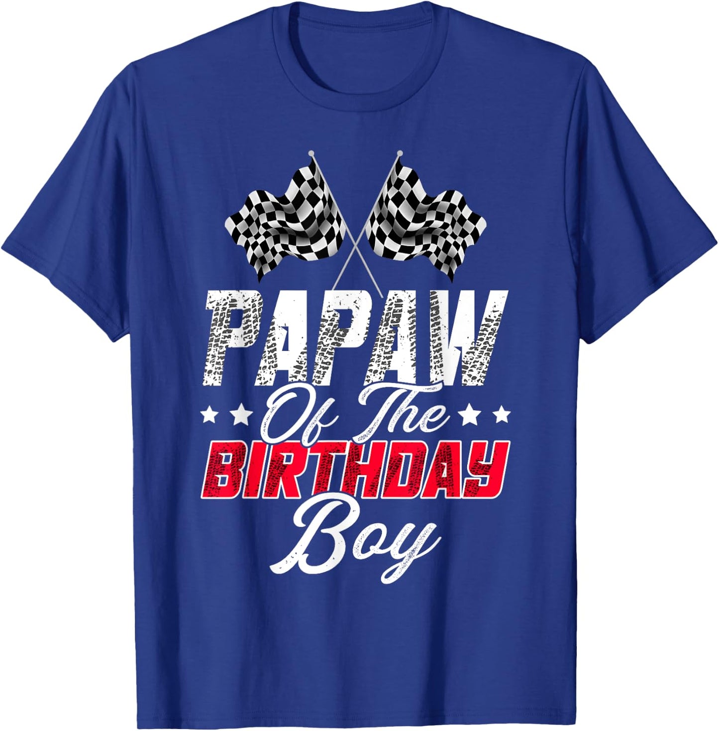 Race Car Papaw Of The Birthday Boy Racing Family Pit Crew T-Shirt - T-Shirt | Royal