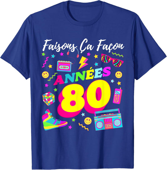 Party 80s Birthday Party 80s Retro Style , Black, S T-Shirt - T-Shirt | Royal