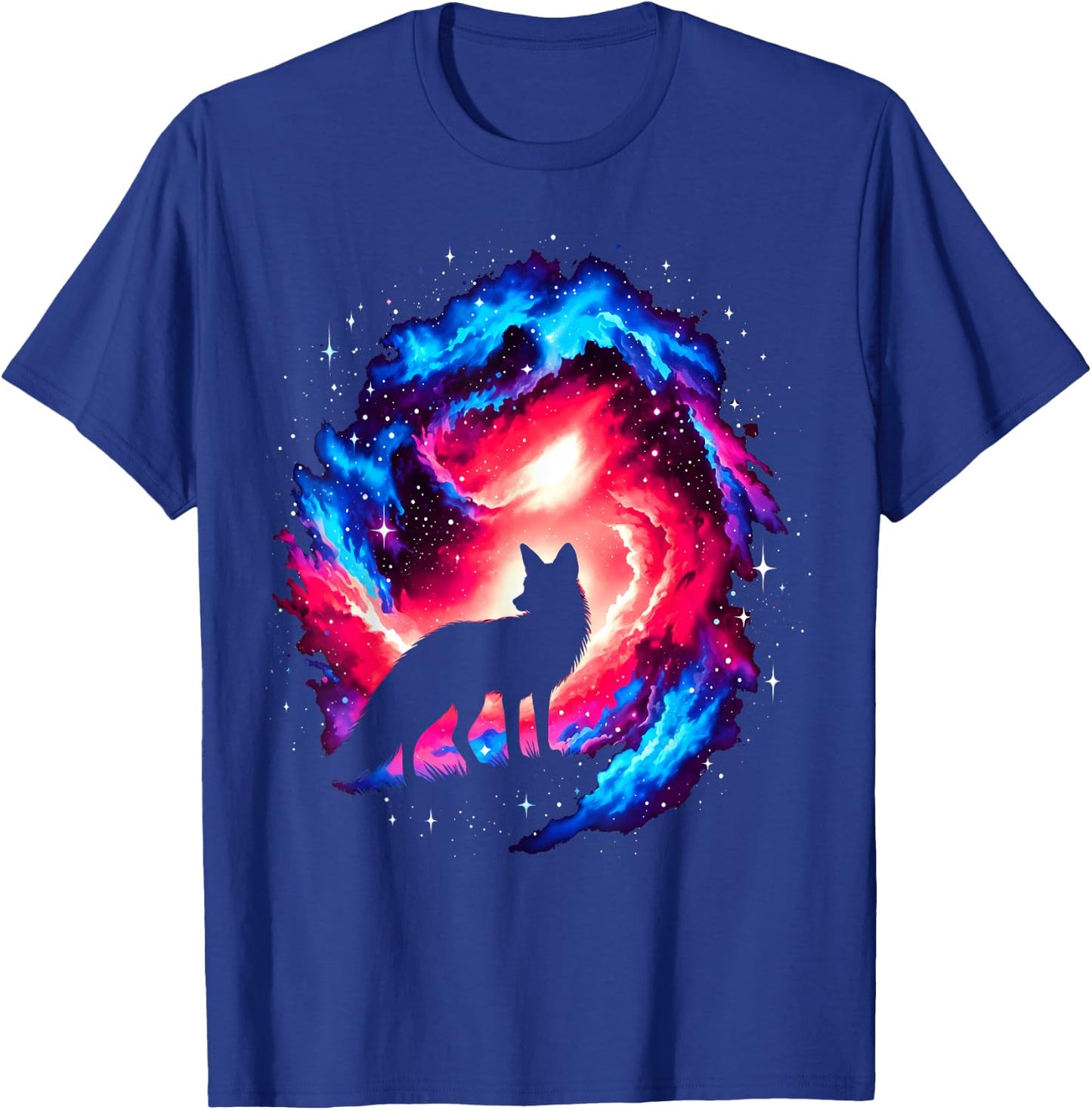 Cool Cosmic Fox Galaxy Graphic Space Art T-Shirt - T-Shirt | Royal