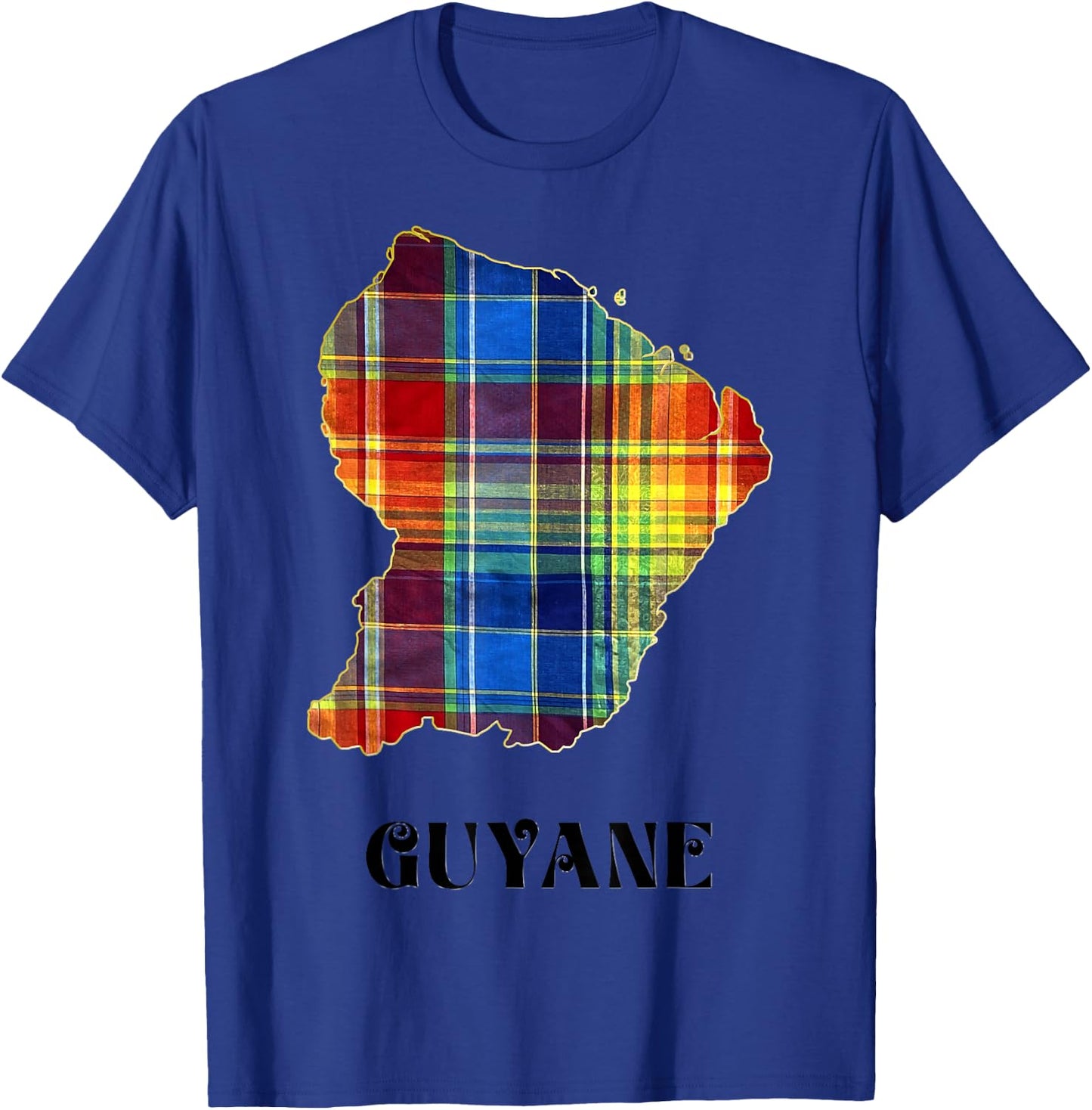French Guiana Madras Man Woman And Child , Black, S T-Shirt - T-Shirt | Royal