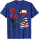 Distressed Retro TX 4th July American Flag I Love Texas Flag T-Shirt - T-Shirt | Royal