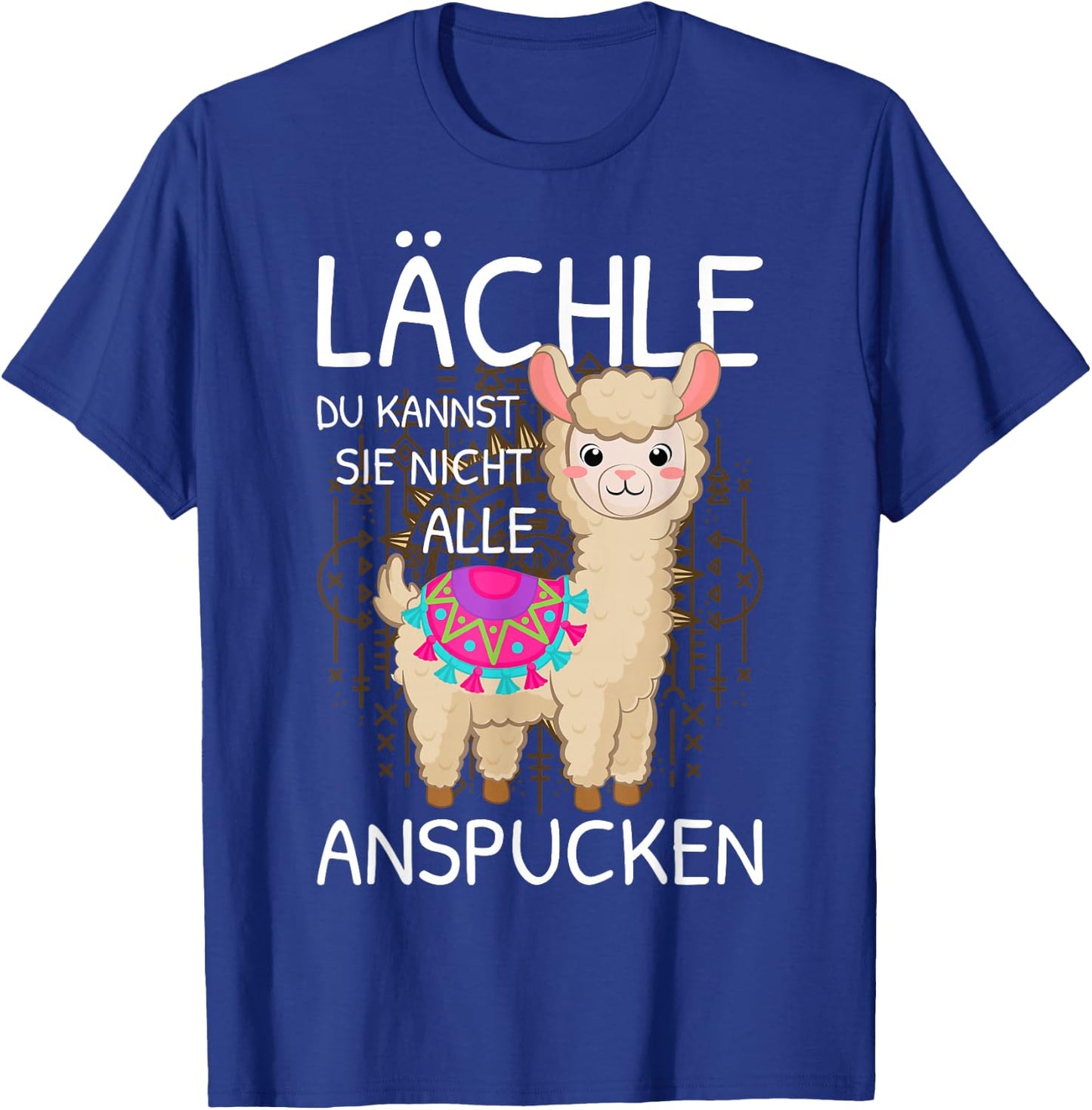 Llama with German Text "Lächle du kannst Sie nicht anspcken Alpaca" [Lächle du kannst sie nicht an, black, s T-Shirt - T-Shirt | Royal