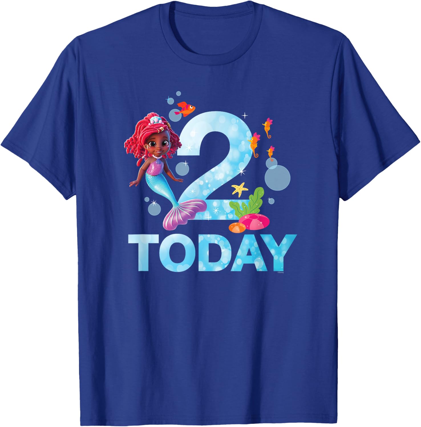 Disney Junior’s Ariel Second Birthday 2 Years Old Today T-Shirt - T-Shirt | Royal