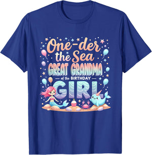 One Der The Sea Great Grandma Of The Birthday Girl T-Shirt - T-Shirt | Royal