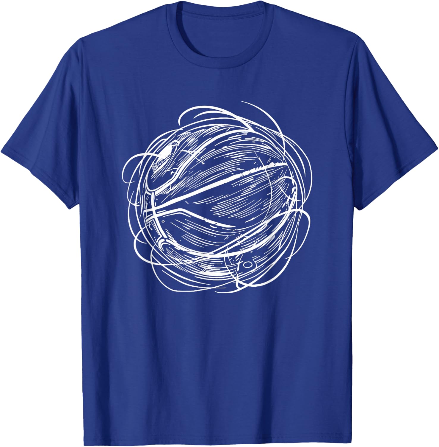 Basketball Ball Sketch Sports T-Shirt - T-Shirt | Royal