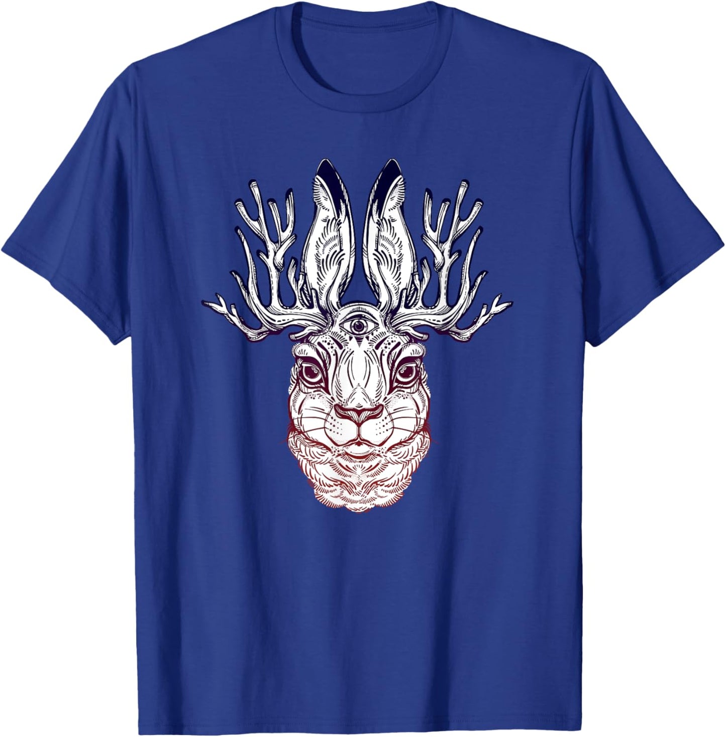 Stay Weird - Jackalope - Folklore Hare Third Eye T-Shirt - T-Shirt | Royal
