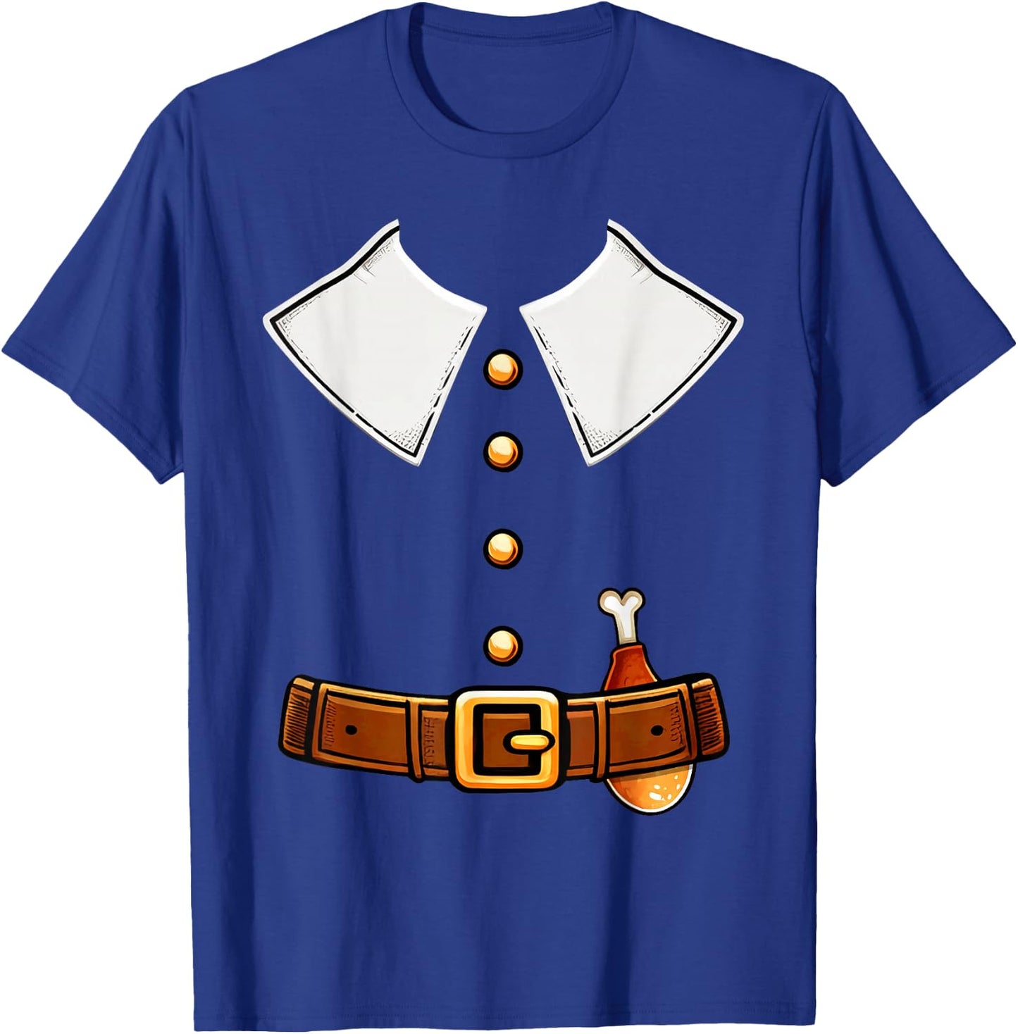 Pilgrim Costume Collar Thanksgiving Turkey Day Men Boys T-Shirt - T-Shirt | Royal