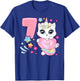 Geburtstag Mädchen 7 Jahre, Katze, Einhorn, 7. Geburtstag T-Shirt - T-Shirt | Royal
