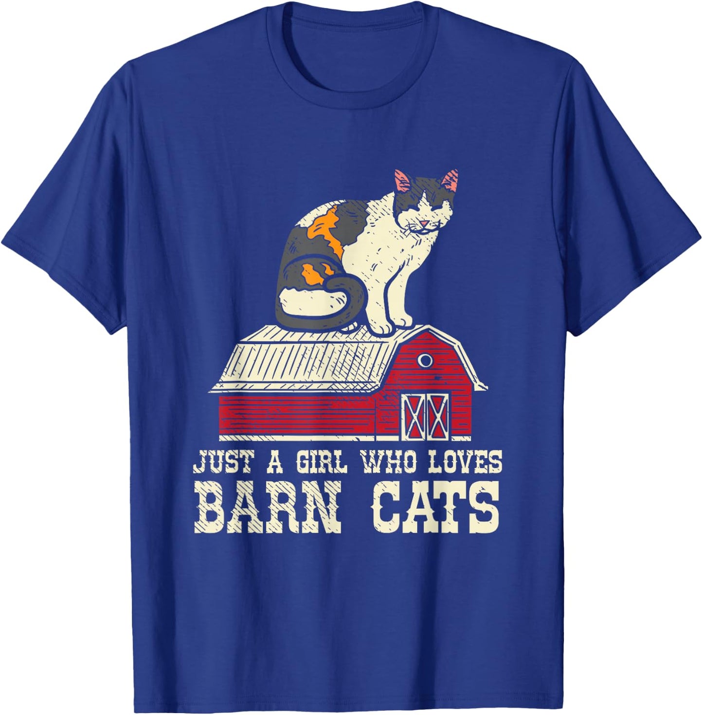 Girl Who Loves Barn Cats Ranch Farmers Market Farm Wife T-Shirt - T-Shirt | Royal