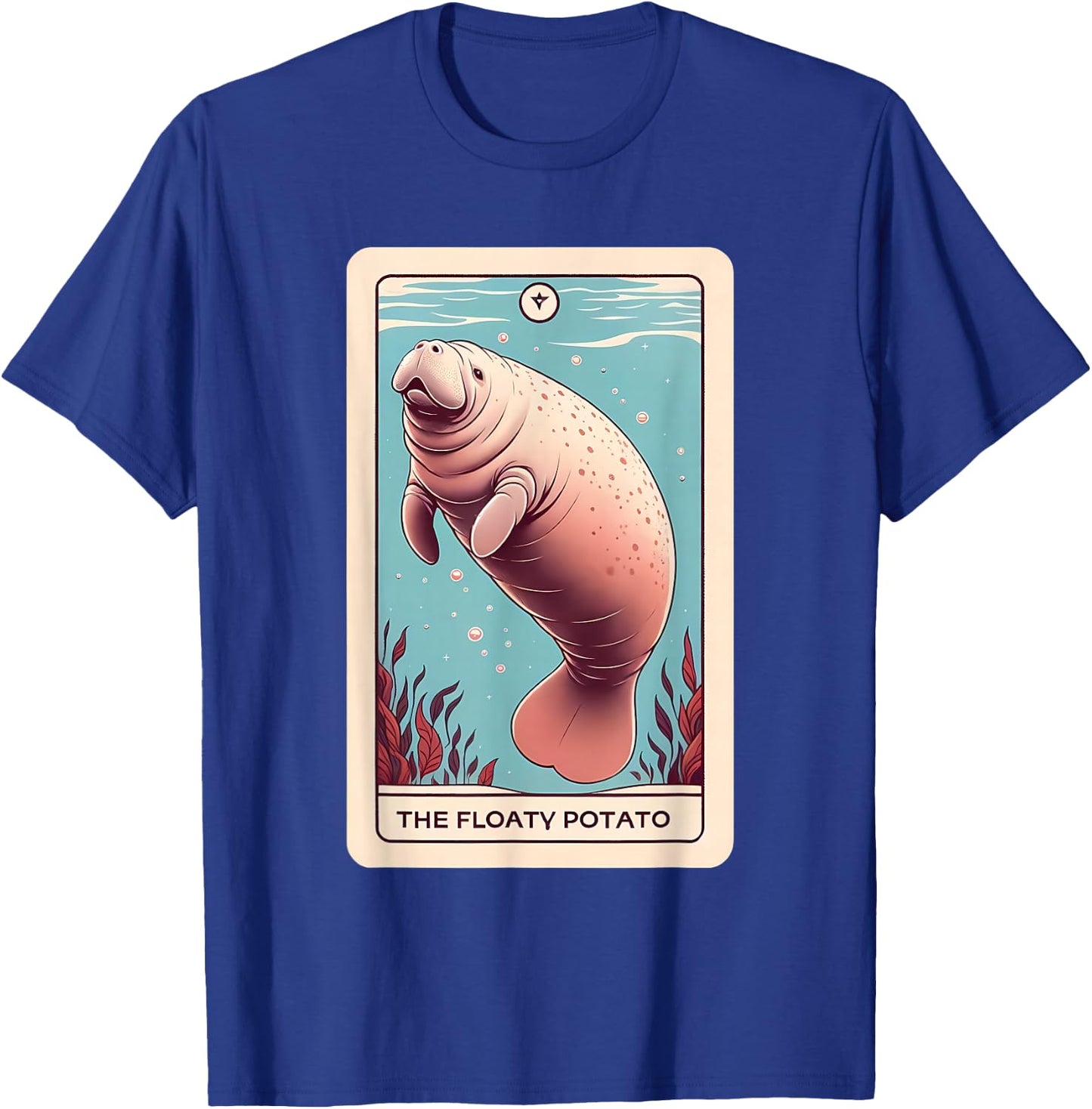 Manatee "Floaty Potato" Funny Tarot Card T-Shirt - T-Shirt | Royal