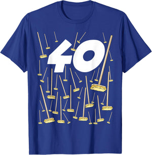 Birthday 40 Years 40 Broom Humour Man Woman , Black, S T-Shirt - T-Shirt | Royal