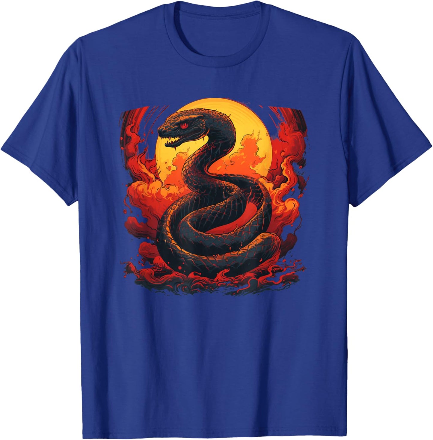 Cool Snake Flames for Reptile and Pets Lovers T-Shirt - T-Shirt | Royal