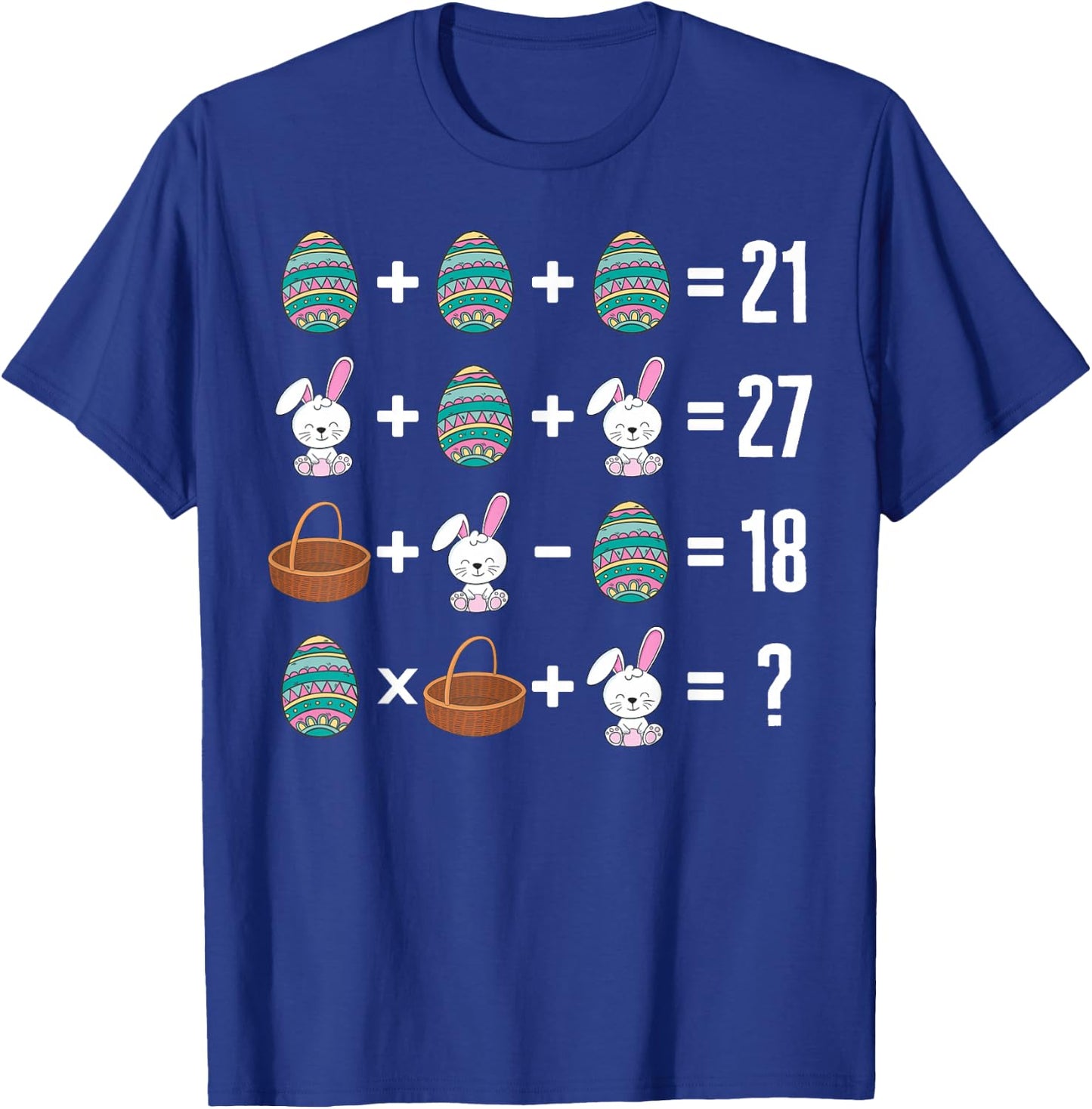 Math Order Of Operation Easter Bunny Basket Egg Hunting Math T-Shirt - T-Shirt | Royal