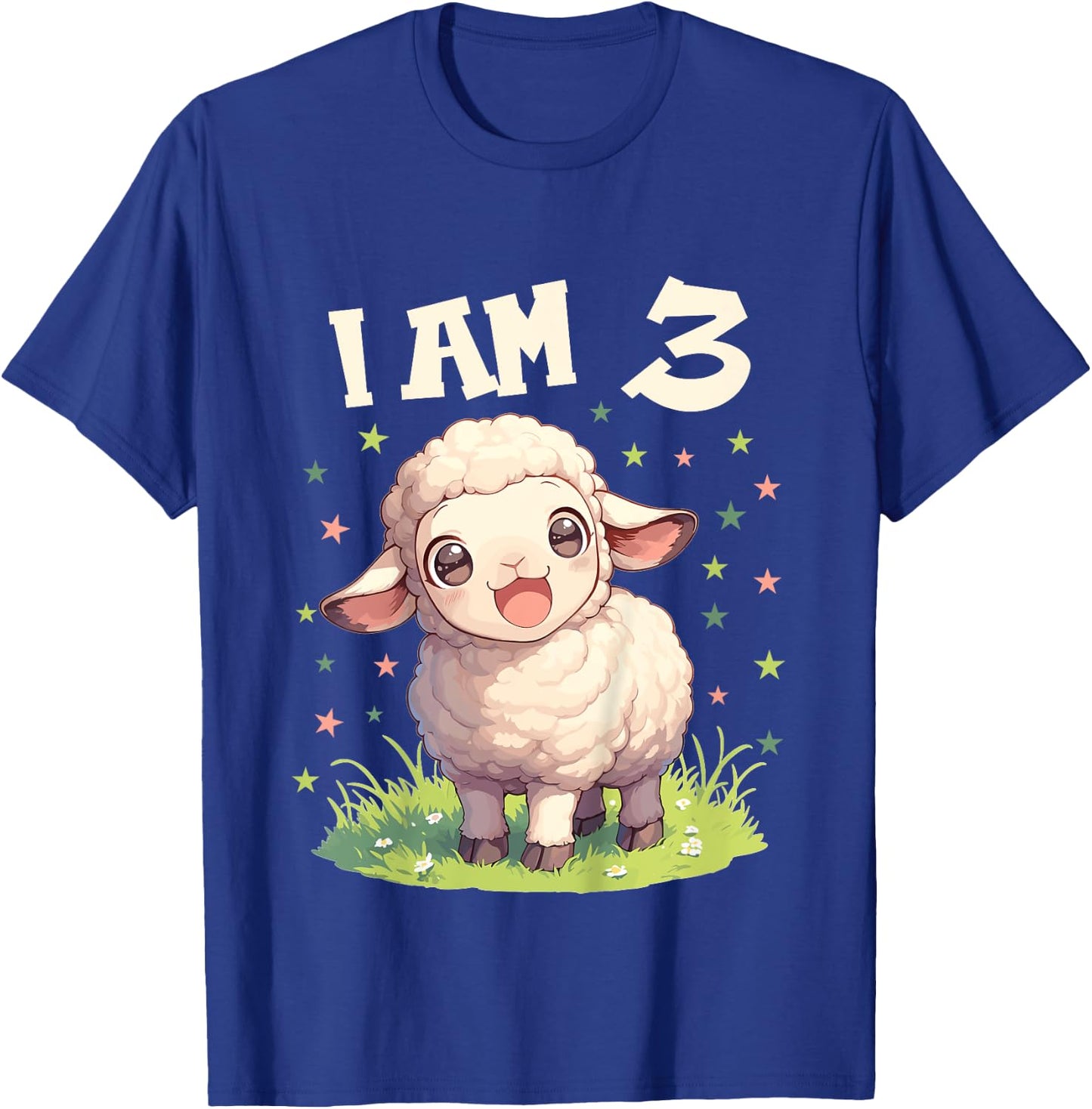 Kids 3 Years old 3 birthday Sheeps Boy Girl Sheep T-Shirt - T-Shirt | Royal