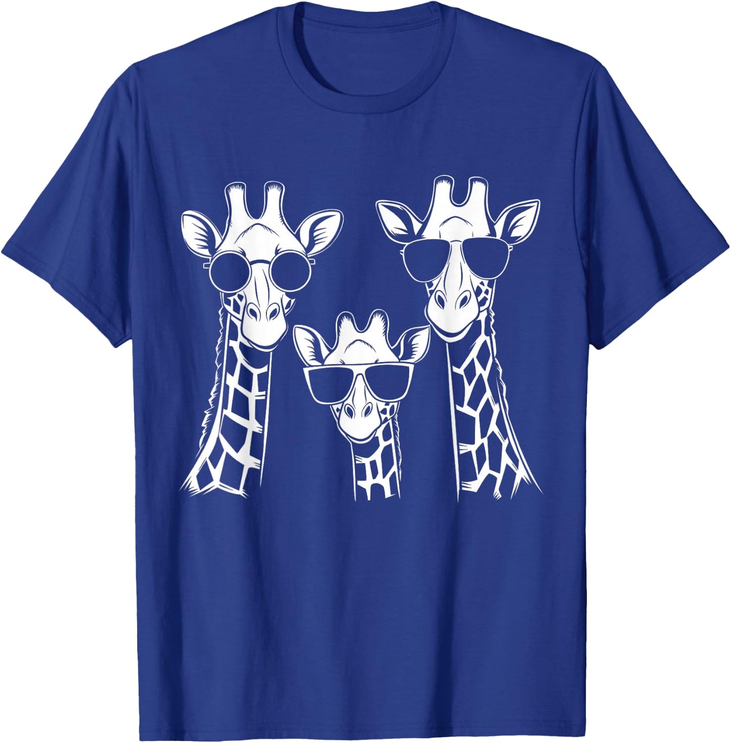 Giraffes Family With Sunglasses - Giraffe T-Shirt - T-Shirt | Royal