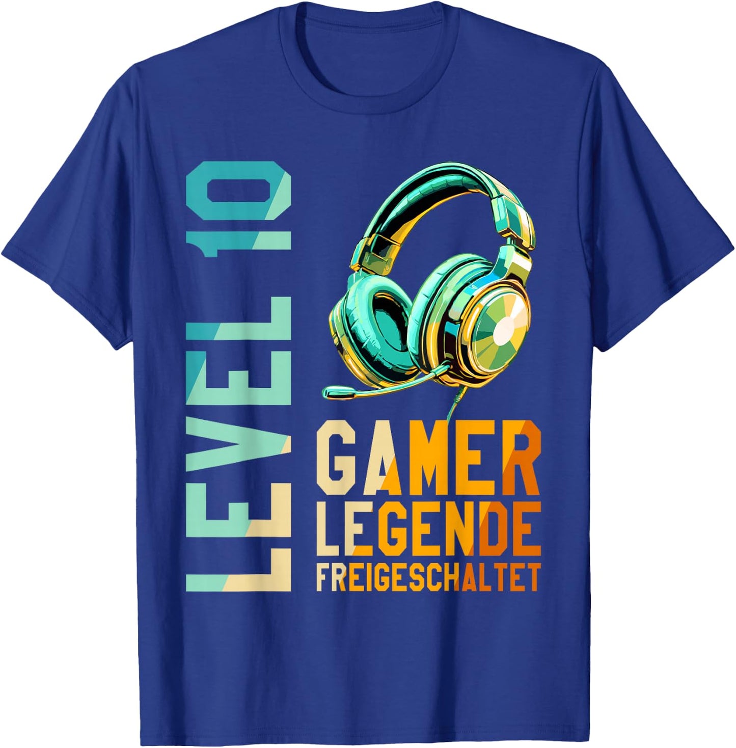 10. Geburtstag Junge Mädchen Gaming Level 10 Jahre T-Shirt - T-Shirt | Royal
