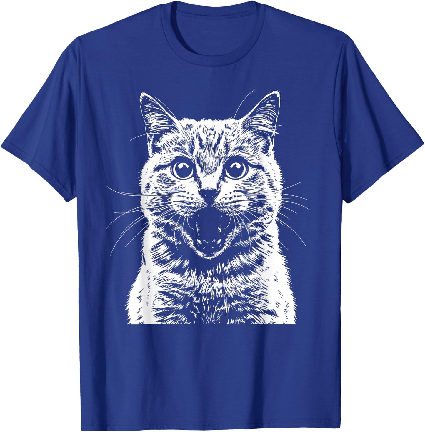 Silhouette Cat Head Illustration Idea Cat Design , Black, S T-Shirt - T-Shirt | Royal