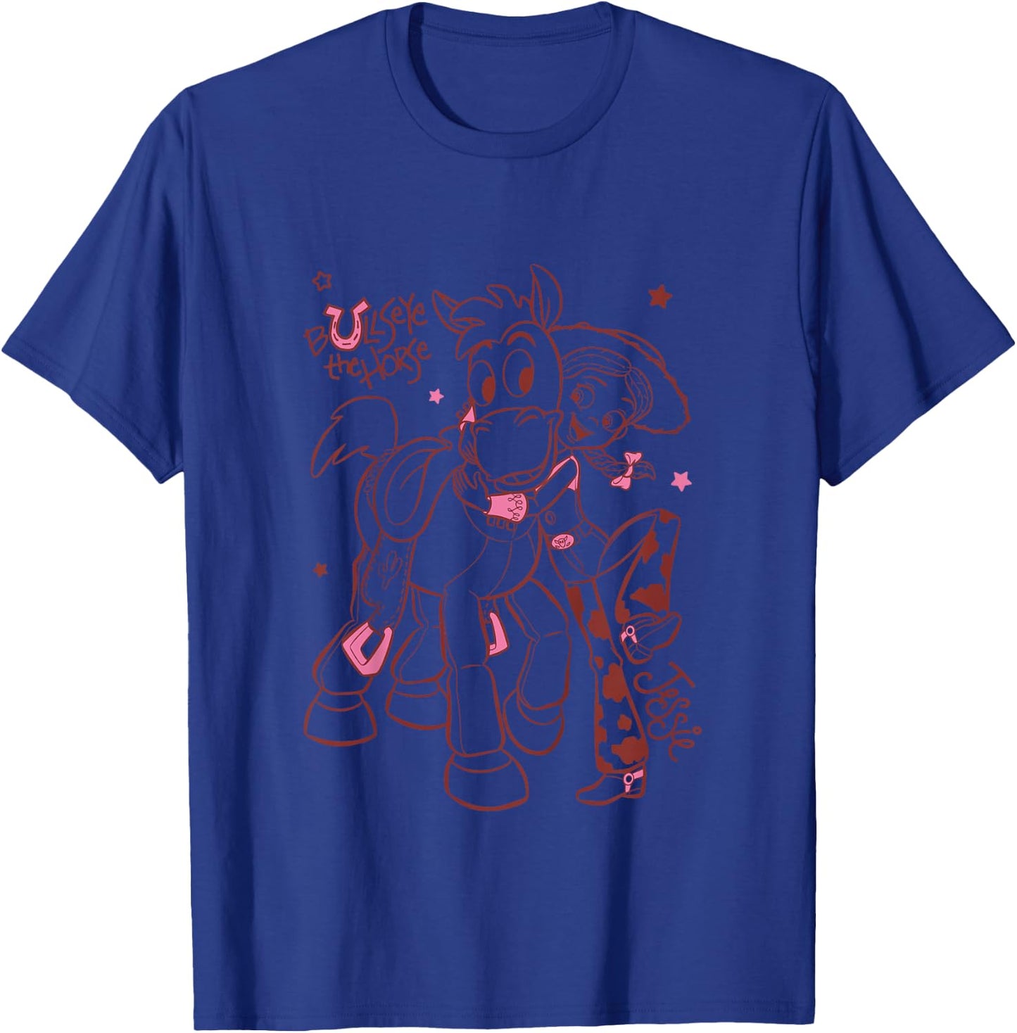 Kids Pixar Toy Story Jessie And Bullseye Outline , Pink, 2 T-Shirt - T-Shirt | Royal