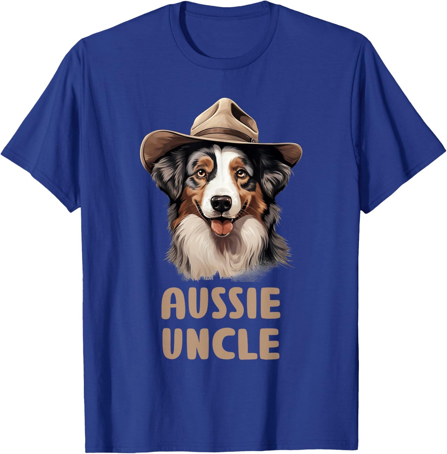 Aussie Uncle Dog Lovers Gift Australian Shepherd Owner T-Shirt - T-Shirt | Royal