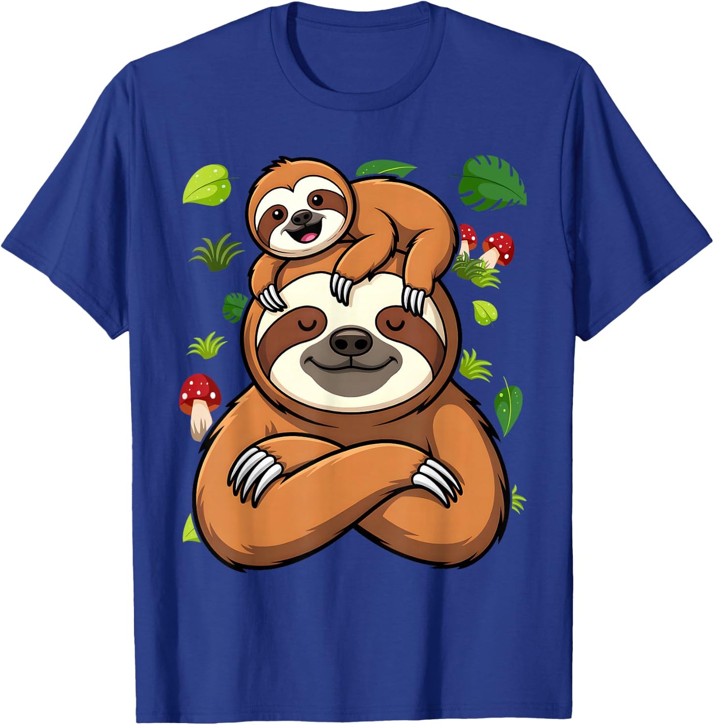 Cute Dad Father and Son Matching Daddy Sloth T-Shirt - T-Shirt | Royal
