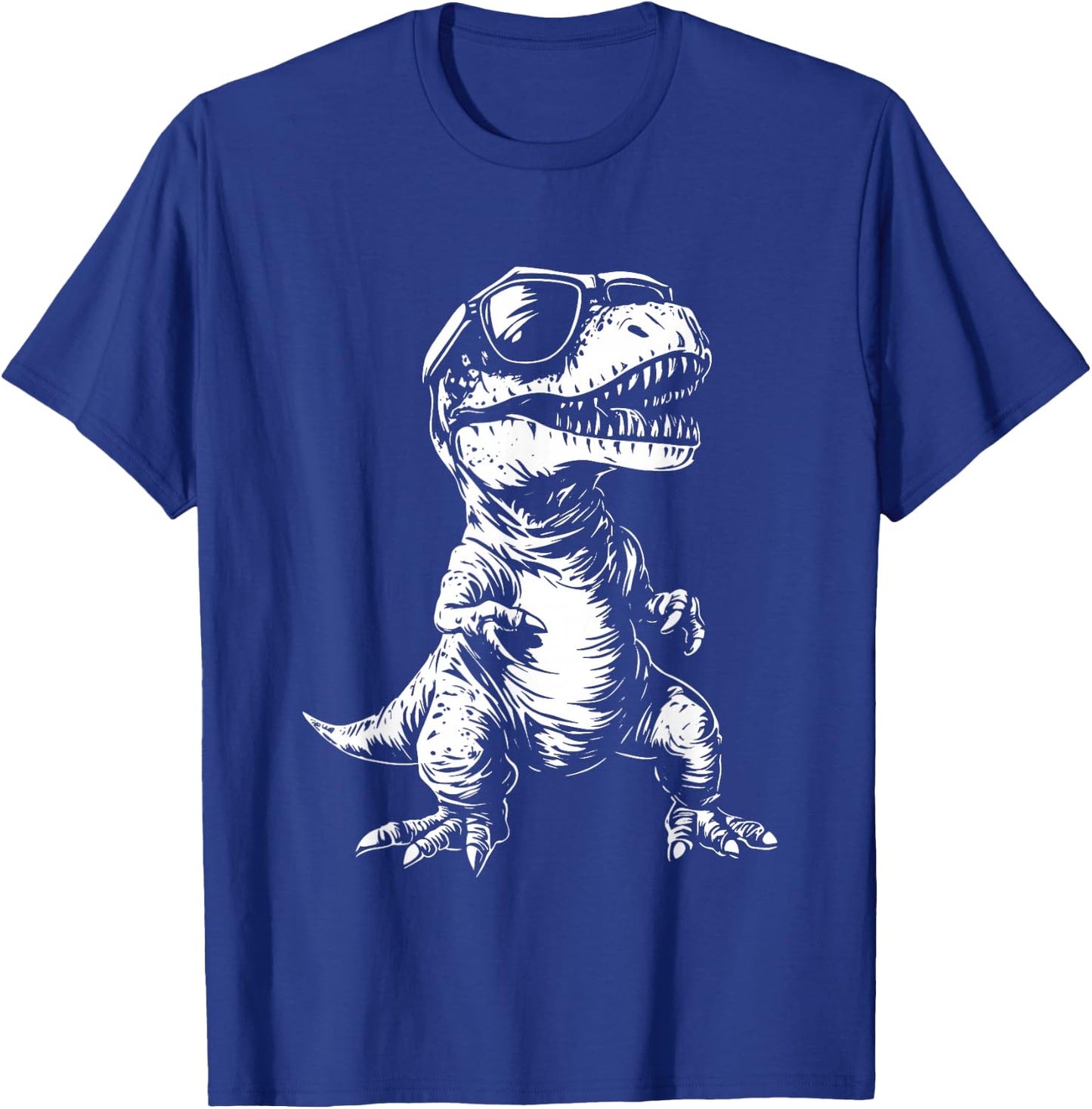 dinCo. Funny T-Rex Sunglasses - , Black, Small, Short Sleeve T-Shirt - T-Shirt | Royal