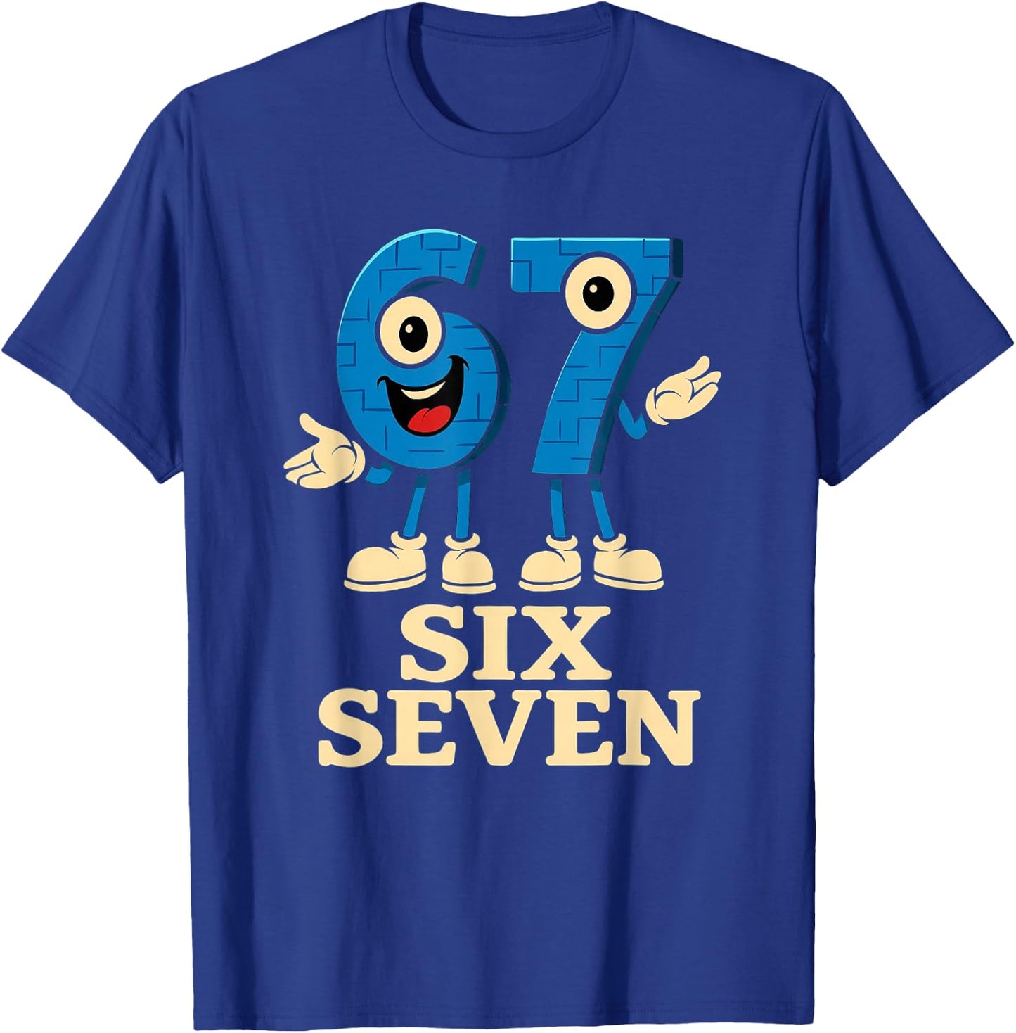 Kinder Meme 67 Six Seven 6 7 T-Shirt - T-Shirt | Royal