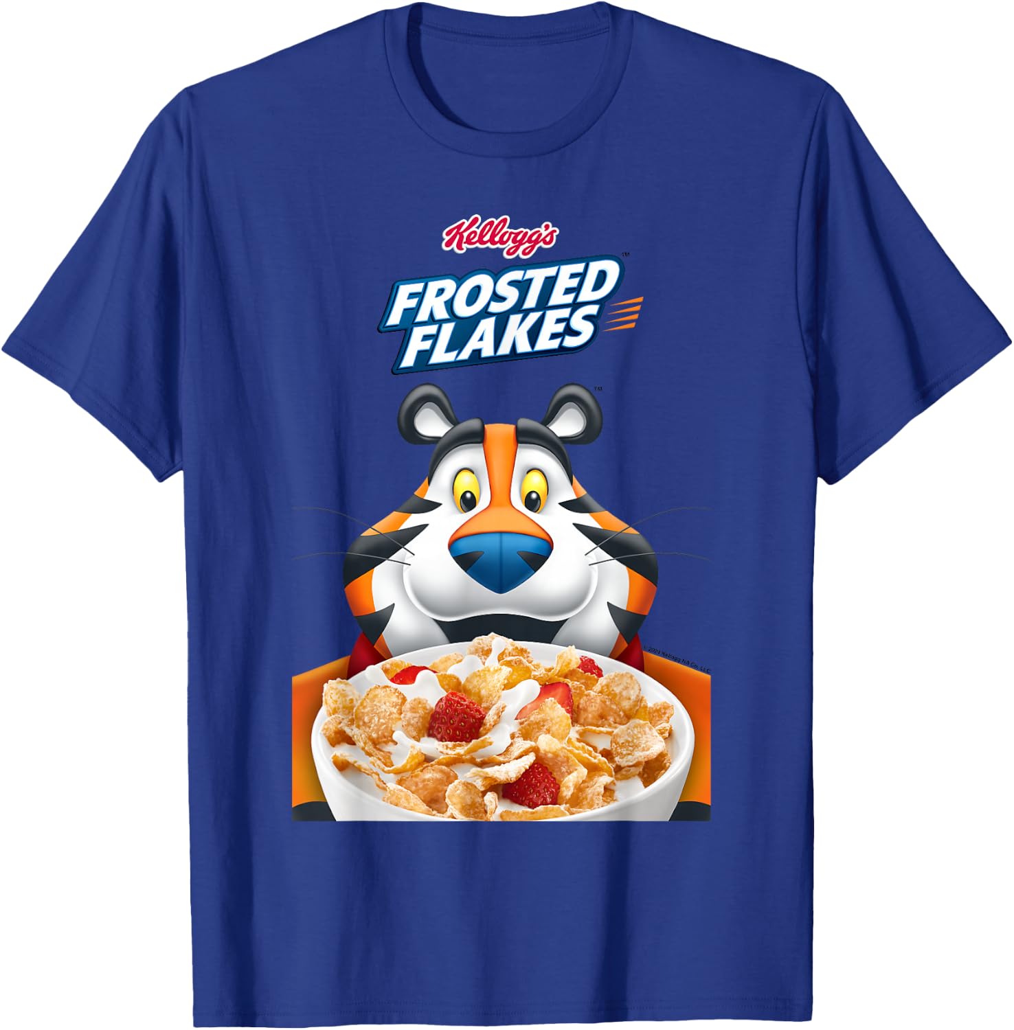 Kellogg's Frosties Tony the Tiger Frosted Cereal Bowl , Blue, S T-Shirt - T-Shirt | Royal