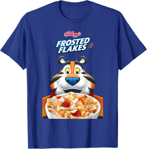 Kellogg's Frosties Tony the Tiger Frosted Cereal Bowl , Blue, S T-Shirt - T-Shirt | Royal